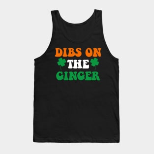 Dibs On The Ginger Retro Irish Flag Funny St Patricks Day Tank Top